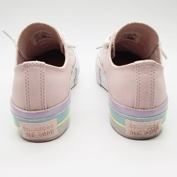 Converse Chuck Taylor All Star Lift Low Rainbow Platform Sneaker Pastel Pink 6 - Picture 9 of 16
